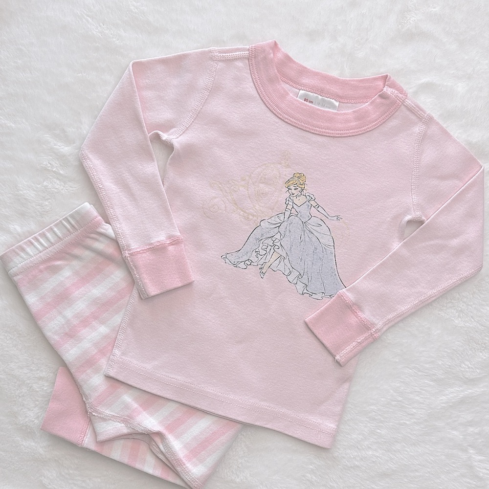 Hanna Andersson X Disney Baby  Girls Pink Princess Cinderella Pajama Set